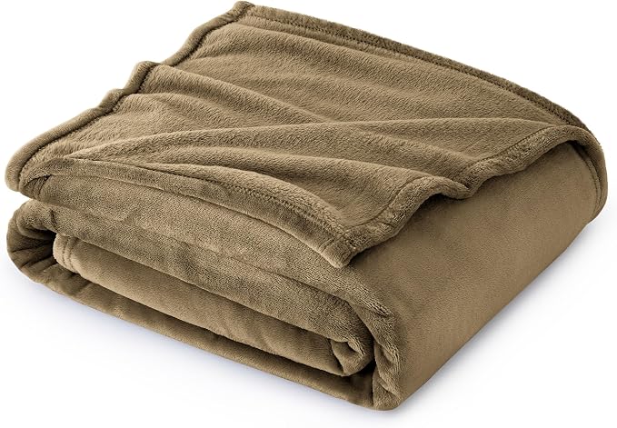 Bedsure GentleSoft Fleece Blanket Twin Size Camel by BEDSURE
