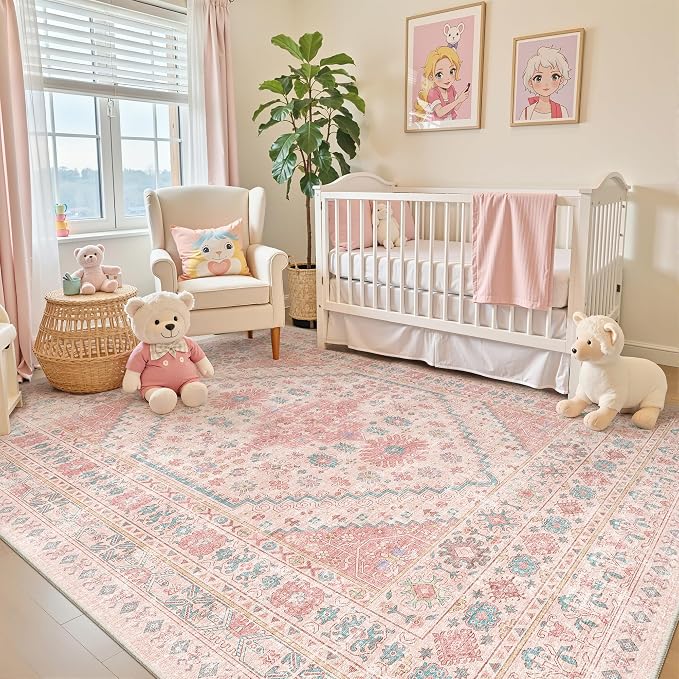 zesthome Pink Rug by Zesthome