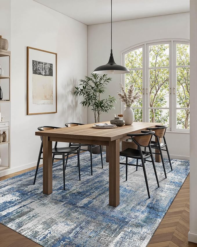 Latte&Fog 5x7 Area Rugs for Living Room Bedroom, Boho Non Slip Low Pile Carpet - Image 4