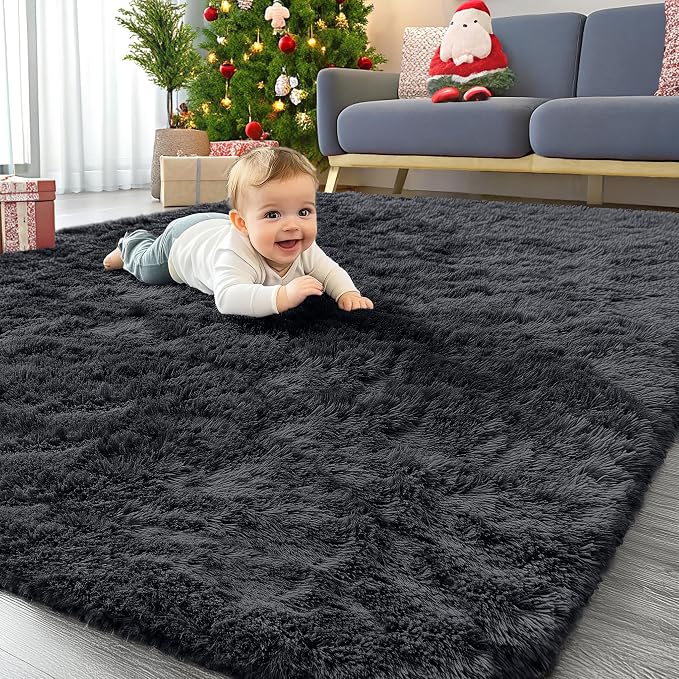 OLANLY 4x10 Area Rugs for Living Room Bedroom, Machine Washable Soft Fluffy by OLANLY