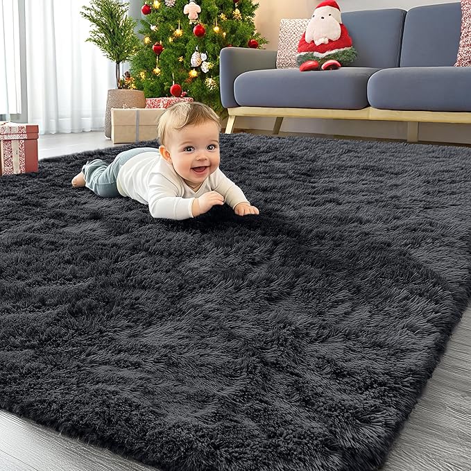 OLANLY 4x11 Area Rugs for Living Room Bedroom, Machine Washable Soft Fluffy by OLANLY