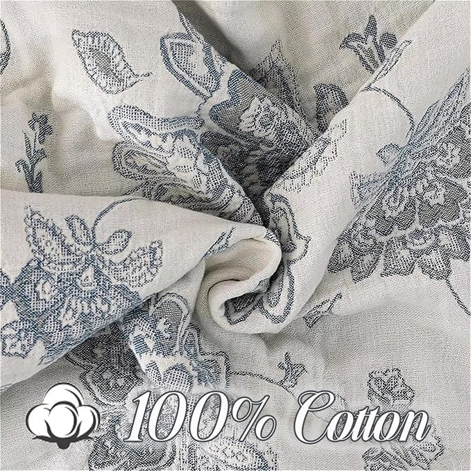 MSGKV Boho Throw Blanket for Bed 80''x90'', 100% Cotton Reversible Woven - Image 2