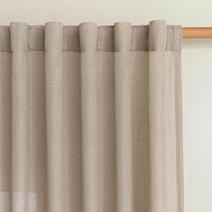 MYSKY HOME Taupe Curtains 96 Inches Long - Image 3