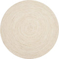 Hausattire Hand Woven Jute Braided Rug, 3’ Round – Off White, Reversible Boho by Hausattire