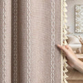 Taupe Boho Blackout Curtains 2 Panels 84 Inch by Unknown
