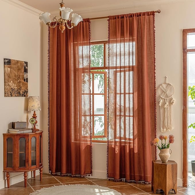 MYSKY HOME Bohemian Macrame Curtains 84 Inches Long by MYSKYHOME