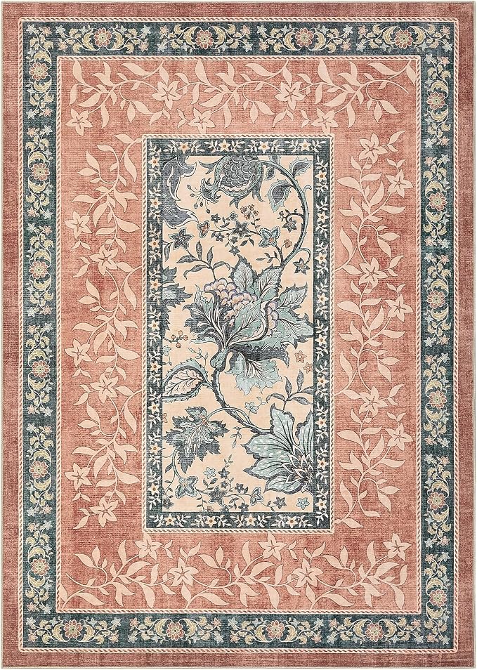 GarveeHome Terracotta Teal 2x6 Washable Kitchen Runner Rugs Non Slip Provence - Image 8