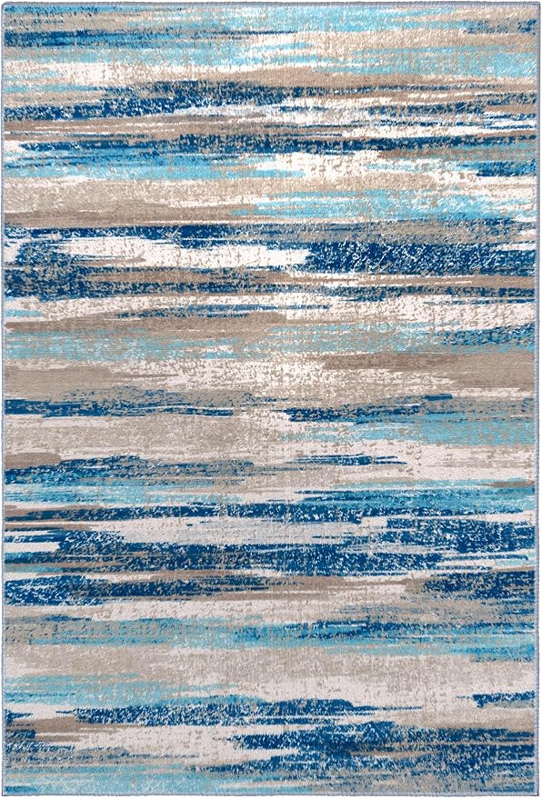 Lansny Abstract Area Rug 3x5 Washable Rugs - Image 9