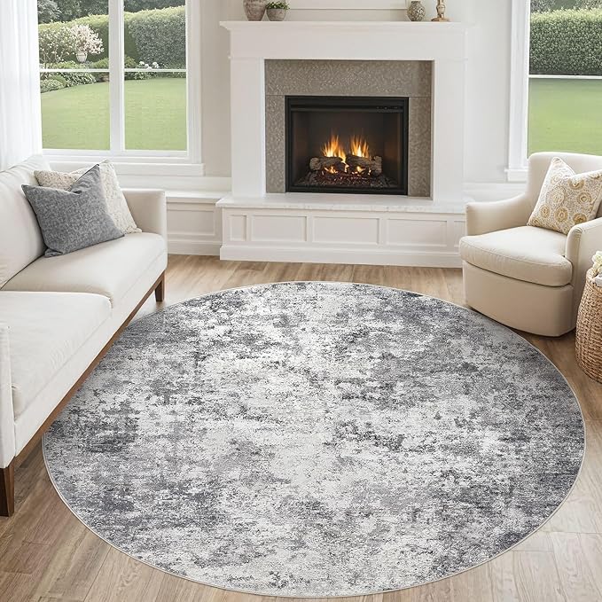 UERMEI 6ft Round Area Rug Living Room Rugs by UERMEI