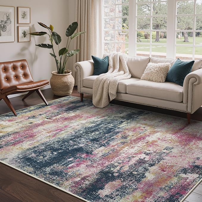 Area Rugs 8x10 for Living Room Bedroom, Modern Abstract Machine Washable Rug - Image 2