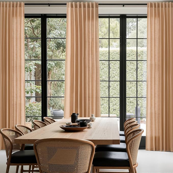 Nanspring Camel Linen Curtains for Living Room Extra Long 126 Inches Long Back - Image 6