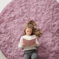 OLANLY Blush Round Rugs for Bedroom by OLANLY