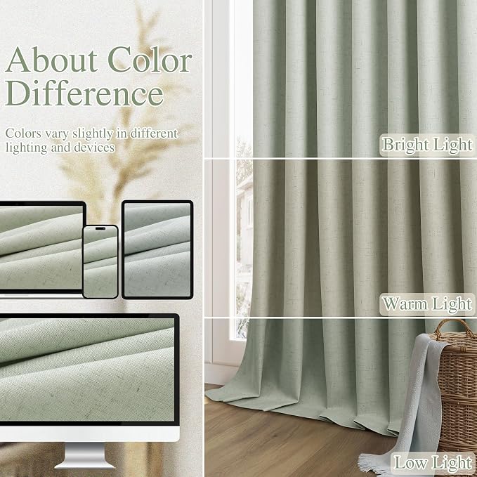 Guken 100% Blackout Curtains 120 Inch Length 2 Panels Set - Image 7