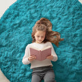 OLANLY Teal Round Rugs for Bedroom by OLANLY