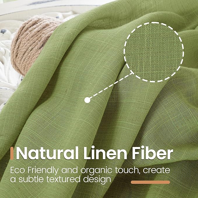 BGment Short Olive Green Curtains 36 Inch Length - Image 3