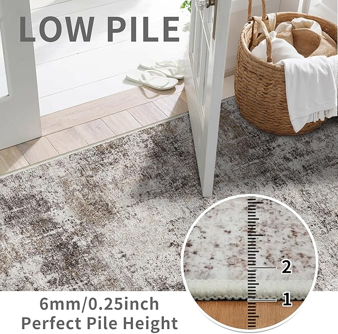 3x12 Washable Hallway Runner Rug: Non Slip Carpet Runners Easy-to-Clean - Image 2
