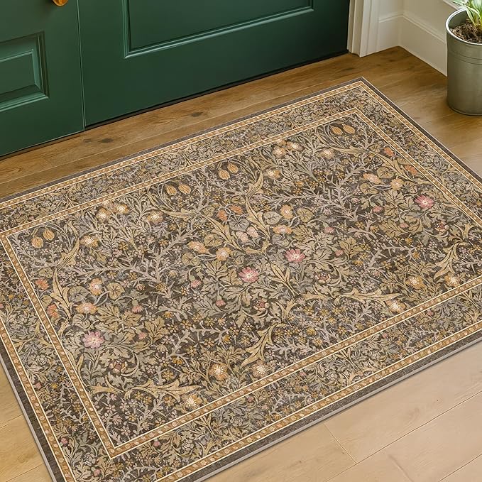 Brown Washable Entry Rug by HazoHaus