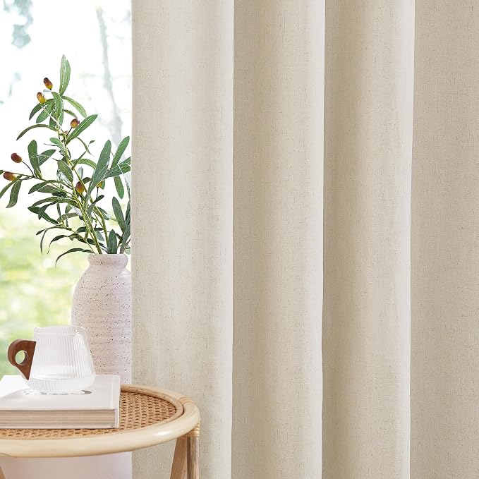 NICETOWN Thick Linen 100% Blackout Bedroom Curtains 108 inches Long, Bronze - Image 8