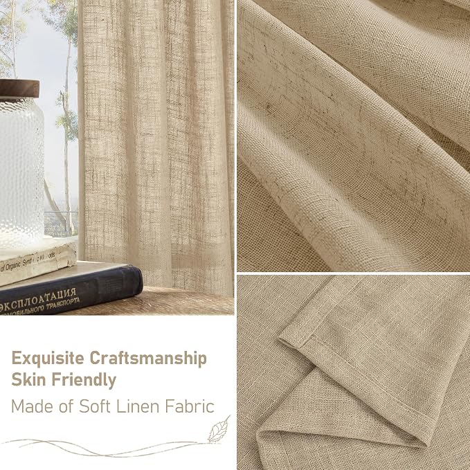 LAMIT Brown Linen Curtains 84 inches - Image 6
