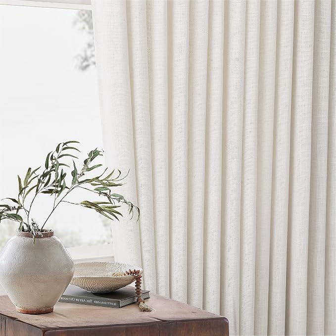 Natural Extra Wide Pinch Pleat Linen Curtains 70x108 Inches Long | 70 Inch Wide - Image 5