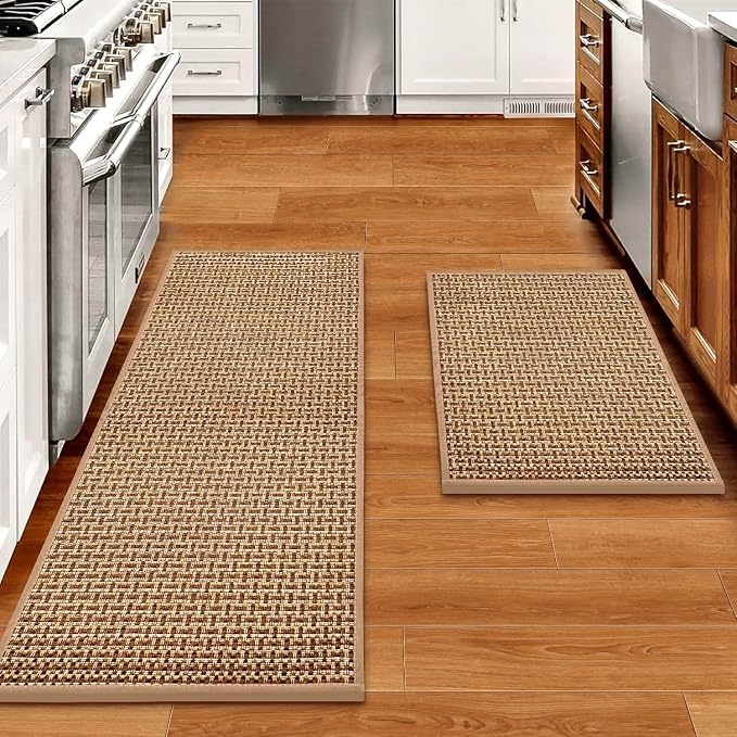 eqivei Kitchen Rugs and Mats Non Skid Washable Set of 2 PCS, Absorbent Runner by Eqivei