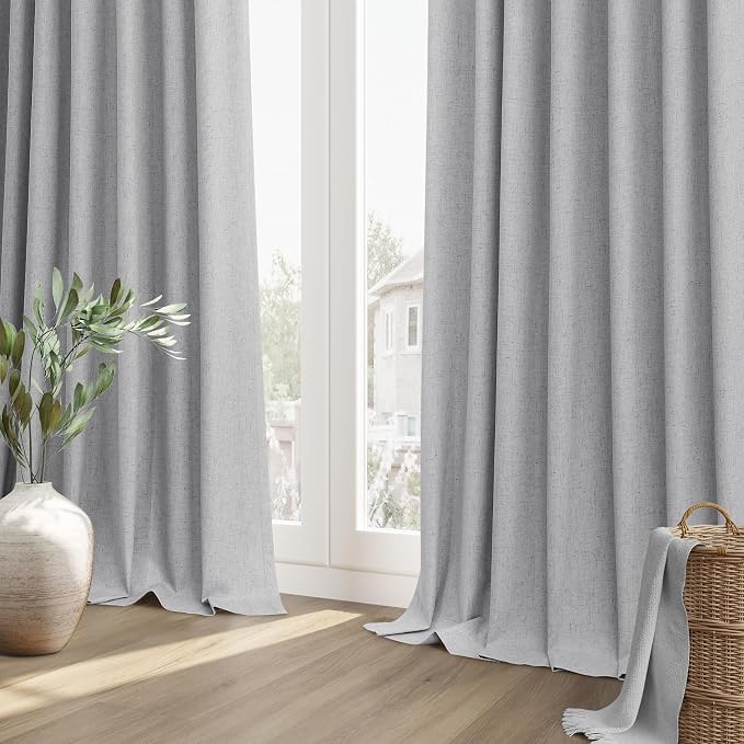 Guken Grey 100% Blackout Curtains 72 Inch Length 2 Panels Set - Image 8