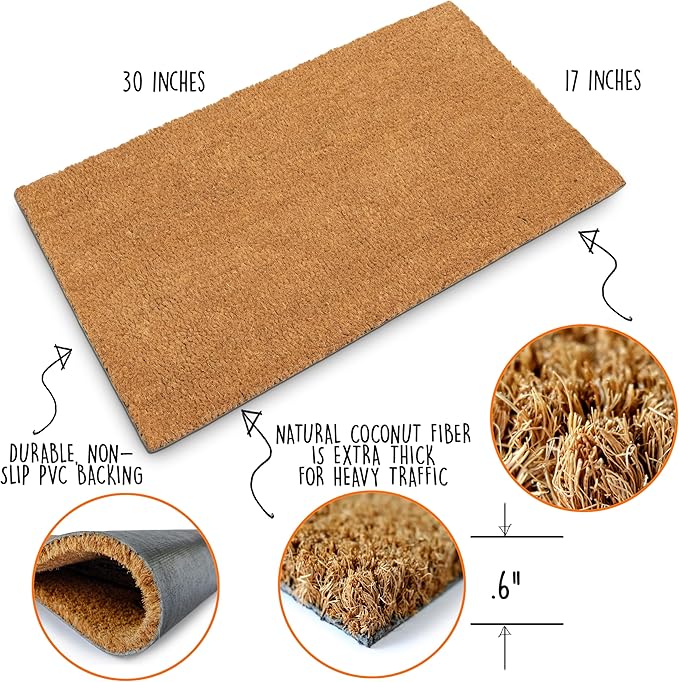 MAINEVENT Blank Doormat Coir 30x17 Inch - Image 2