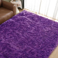Goolela Purple Area Rug 9x12 Fluffy Fuzzy Furry Carpet by Goolela