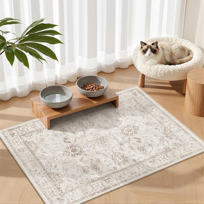 Madane 2x3 Washable Rugs for Entryway, Low Pile Non-Slip Small Area Rug Kitchen - Image 3