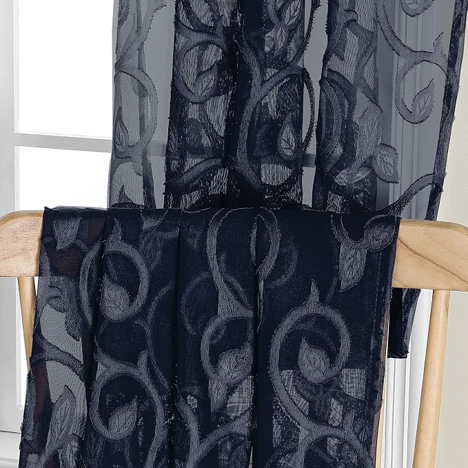 OWENIE Furman Sheer Curtains 54 Inch Length 2 Panels Set - Image 7