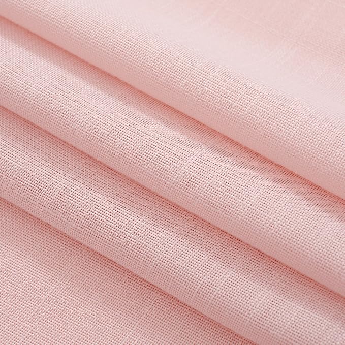 Light Pink Linen Back Tab Curtains 102 Inches Long - Image 7