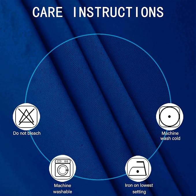 LEMOMO Blackout Curtains 52 x 84 inch/Royal Blue Curtains Set of 2 - Image 4