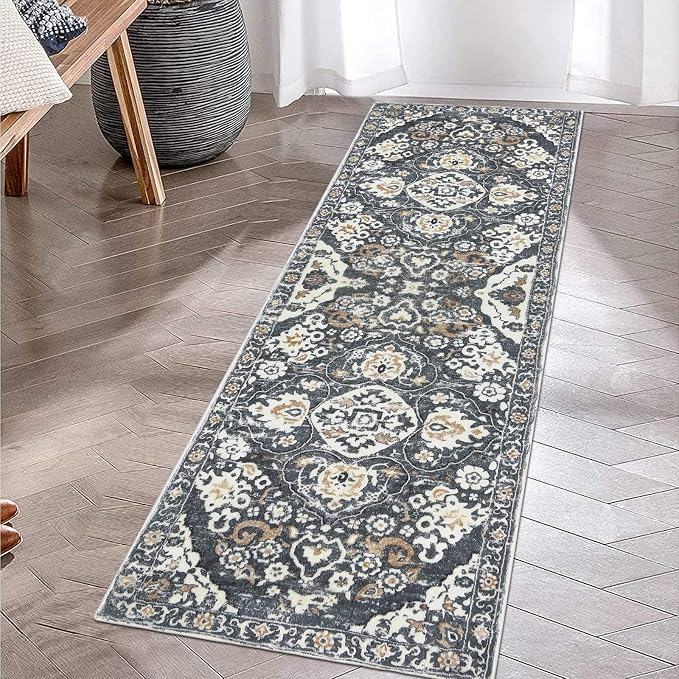 HEBE Hallway Runner Rug 2'x6' Washable Vintage Distressed Area Rugs Non Slip - Image 3