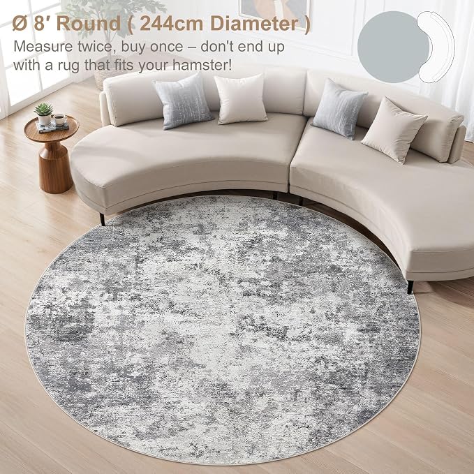 8ft Round Area Rug Living Room Rugs - Image 3