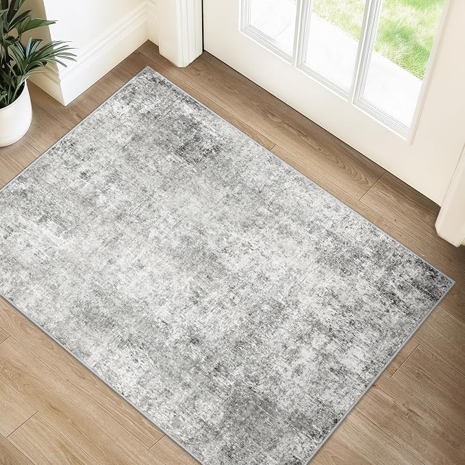 Washable Area Rugs 2'x3' Non-Slip Modern Abstract Soft by RELEANY