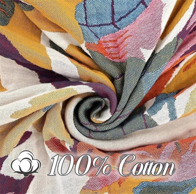 MSGKV Boho Throw Blanket for Bed 100% Cotton Throw Floral Couch Blanket - Image 7