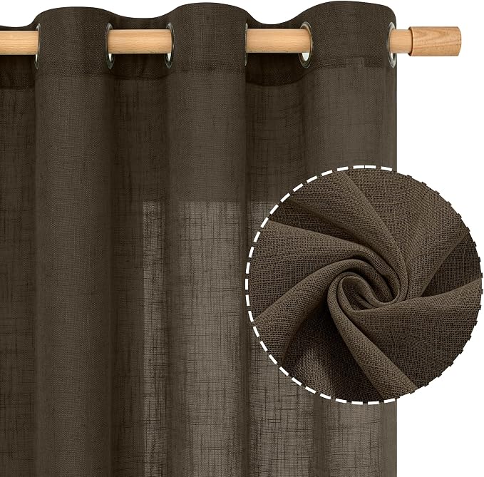 LAMIT 95 inches Long Linen Curtains - Image 2