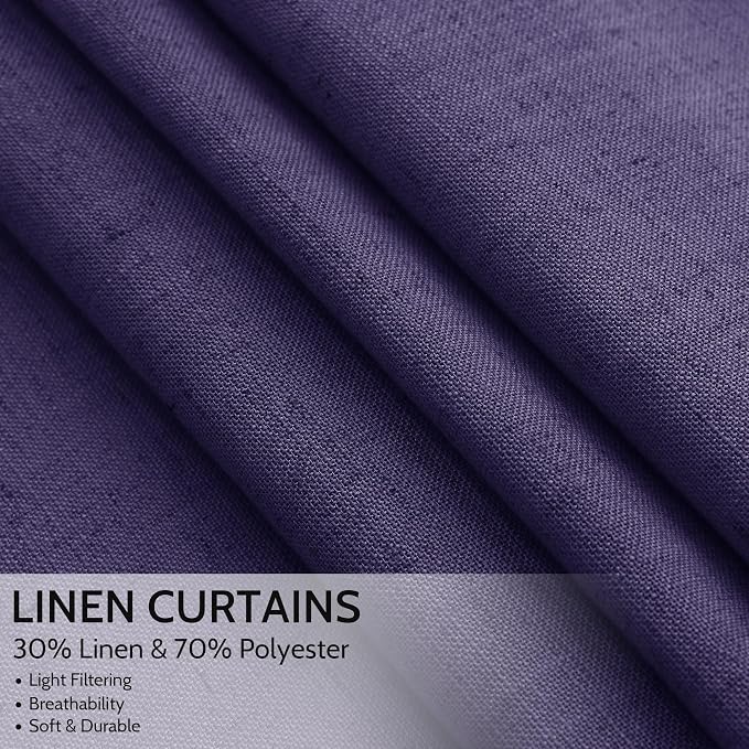 Purple Curtains 63 Inches Long 2 Panel Sets - Image 2