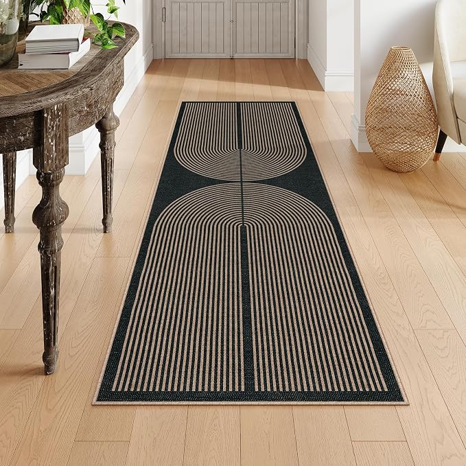 Lahome Enfys Modern Rainbow Hallway Runner Rug, 2x6 Washable Easy Jute Rugs - Image 6