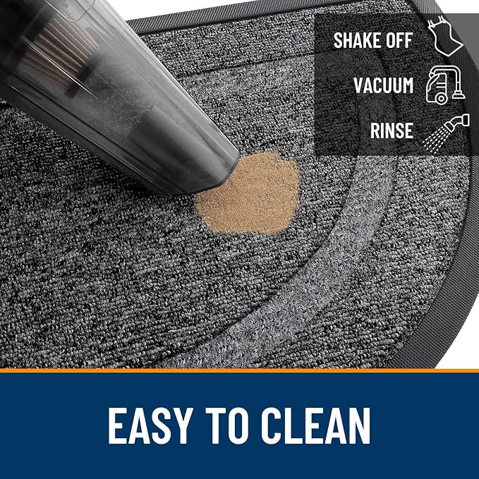 OLANLY Half Circle Front Door Mat Outside 47x23 All-Season Rubber Doormat | - Image 5