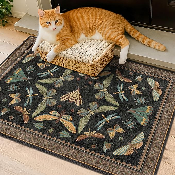 Small Black Entryway Runner Rug - Image 3