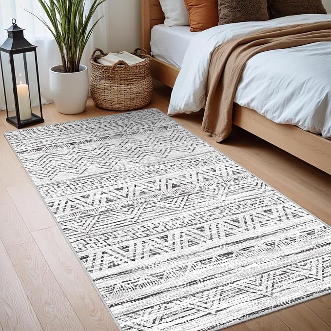 2x4 Washable Entryway Runner Rug: Moroccan Small Area Rug Soft Non Slip Door Mat - Image 9