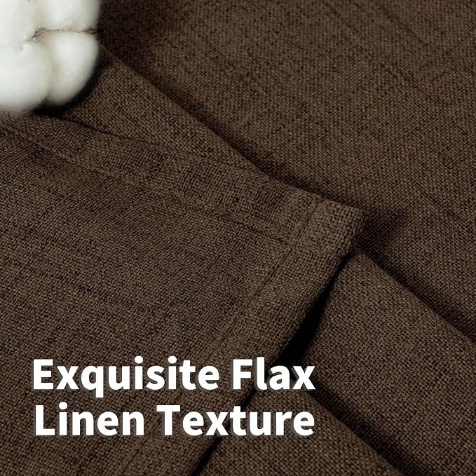 YoungsTex Brown Linen Curtains 40 Inch Length, Short Drapes Light Filtering - Image 5