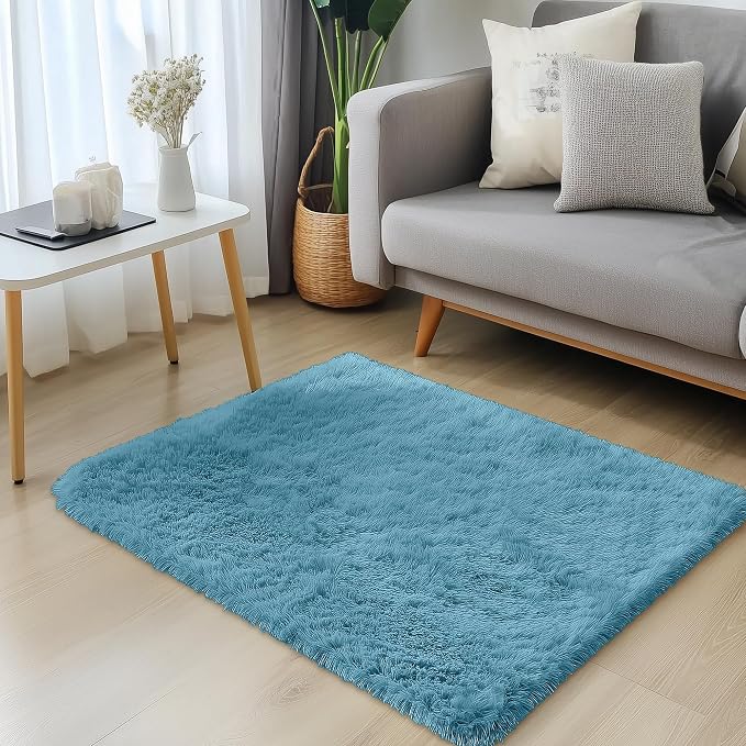 OLANLY 2x3 Machine Washable Small Bedside Rug, Soft Fluffy Shaggy Entryway - Image 3