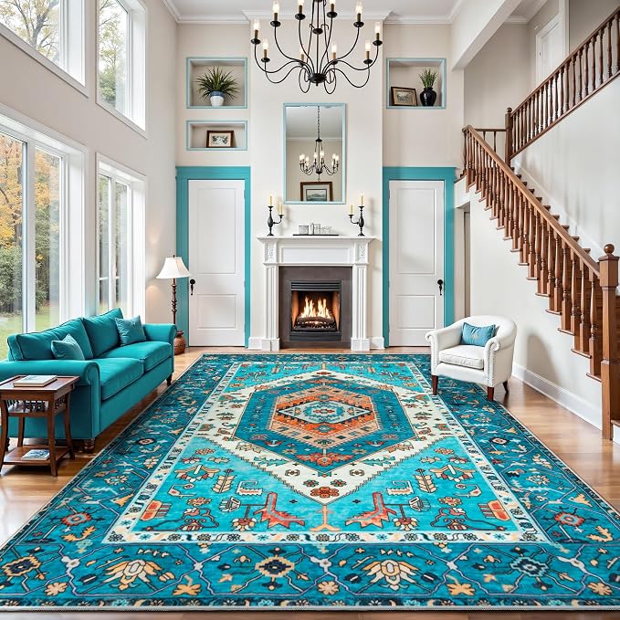 SERISSA 9x12 Area Rugs for Living Room, Large Washable Non-Slip Boho Rug - Image 2