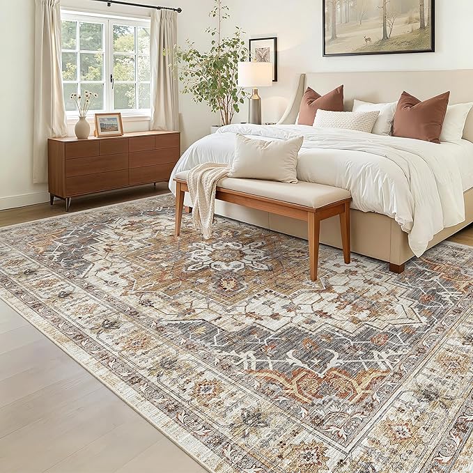 Madane 5x7 Area Rugs for Living Room, Stain Resistant Washable Rugs, Non-Slip - Image 3
