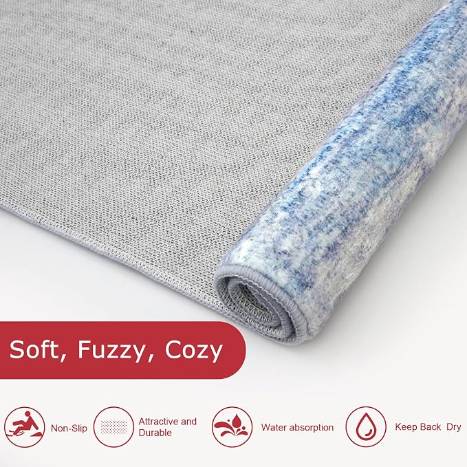 KOZYFLY Modern Abstract Washable Rug Runner 2.6x12 Hallway Rug Runner Non-Slip - Image 6