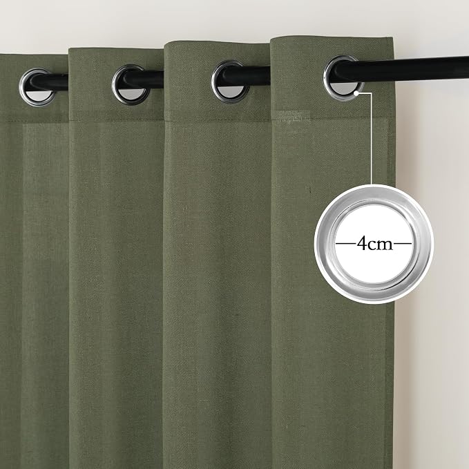 NICETOWN Linen Curtains 84 inch Long, Grommet Thick Linen Blend Window - Image 2