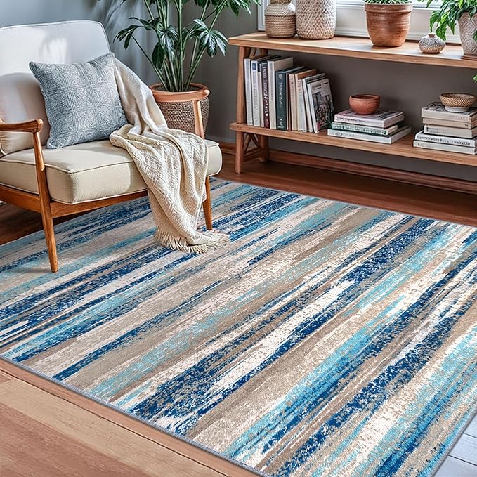 Lansny Abstract Area Rug 3x5 Washable Rugs - Image 2