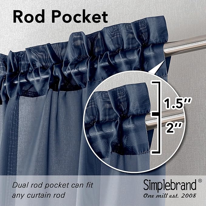 Simplebrand Navy Valances 14 Inches Long - Image 2